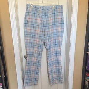 Nike Blue and Orange Plaid Golf Pants